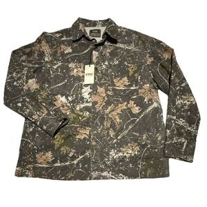 NoMad By Craft+Flow Jacket Mens Medium Brown Camo‎ Canvas Julian Shirt Jkt Snap